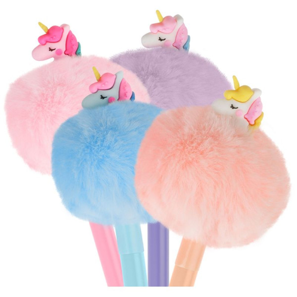 Ручка гелевая стираемая MESHU "Fluffy Unicorn" синяя, 0.5 мм, корпус ассорти RE-MS_60966