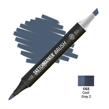 Маркер SKETCHMARKER Brush двухсторонний на спирт.основе CG2 Прохладный серый 2 MPSMB-CG2