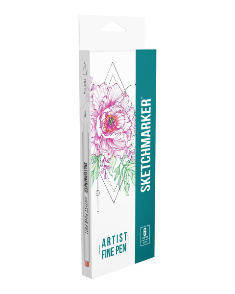 Набор капиллярных ручек SKETCHMARKER Artist fine pen Basic 1 6 цв MPAFP-6BAS1