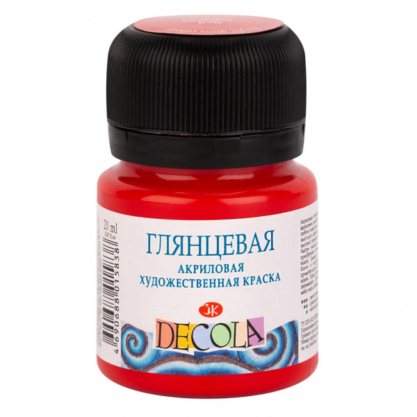 Краска акриловая DECOLA глянцевая, банка 20 мл, 331 Красная NP-2926331