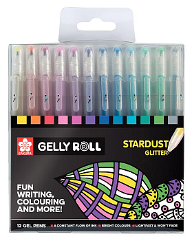 Набор гелевых ручек SAKURA Gelly Roll Stardust 12 цветов MPPOXPGBSTA12