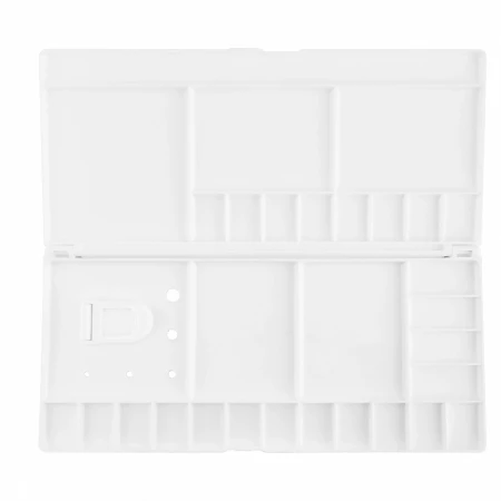 Палитра для акварели с крышкой СОНЕТ пластик, 30 x 14 см, 29 ячеек NP-461302073