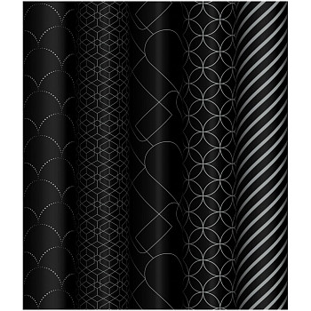 Упаковочная бумага глянцевая MESHU "Pattern on black" 1л. 70 x 100 см 80 г/м2, ассорти RE-MS_53487