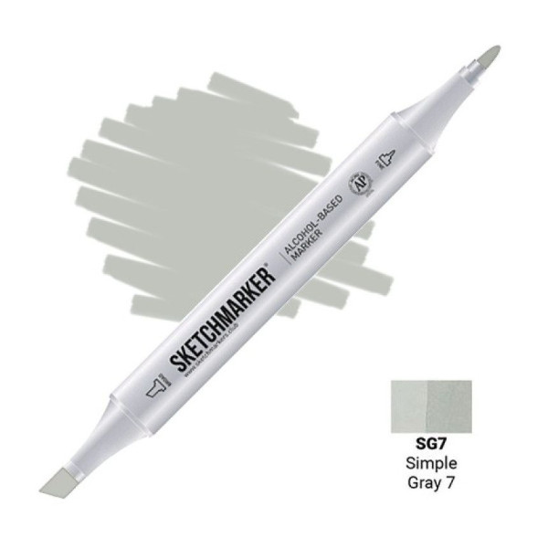 Маркер SKETCHMARKER двухсторонний на спирт.основе SG7 Простой серый 7 MPSM-SG7