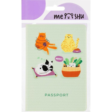 Обложка для паспорта MESHU "Meow" ПВХ, 2 кармана RE-MS_47040