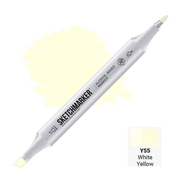 Маркер SKETCHMARKER двухсторонний на спирт.основе Y55 Бело-жёлтый MPSM-Y55