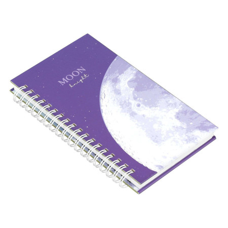 Записная книжка 95 x 175 мм 96л. MESHU "Moon light" на гребне, матовая ламинация, твердая обложка, выборочный УФ-лак RE-MS_52915