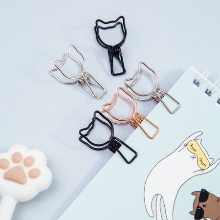 Зажимы для бумаг 33 мм MESHU "Cute Cats" 6 шт, ассорти, бокс с европодвесом RE-MS_41599