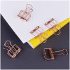 Зажимы для бумаг 19 мм MESHU "Rose Gold" 6 шт, пакет с европодвесом RE-MS_41595