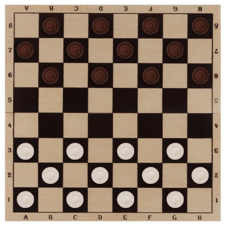 Шашки ТРИ СОВЫ деревянные с деревянной доской 29 x 29 см RE-НИ_46629