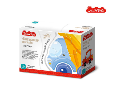 Контурный пазл Baby Toys "Транспорт" 5 карт. 15 элементов KOR-04118