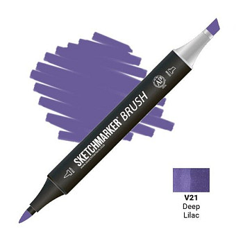 Маркер SKETCHMARKER Brush двухсторонний на спирт.основе V21 Глубокий сиреневый MPSMB-V21