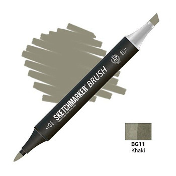 Маркер SKETCHMARKER Brush двухсторонний на спирт.основе BG11 Хаки MPSMB-BG11