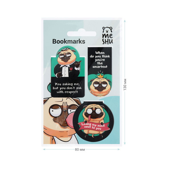 Закладки магнитные для книг 3 шт MESHU "Funny pag" RE-MS_46752