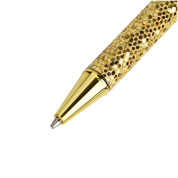 Ручка шариковая автоматическая MESHU "Gold shimmer" синяя, 1.0 мм RE-MS_89904